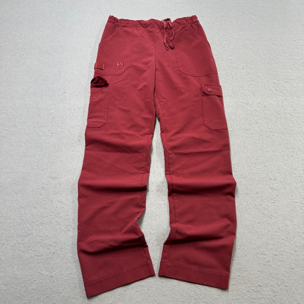 Helly Hansen Scrub Pants Men's Medium Burgundy Straight Cargo Utility Workwear